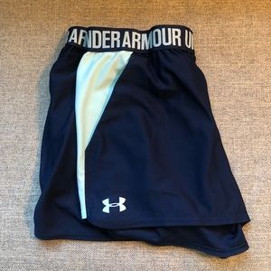 Women’s blue Under Armour shorts, running shorts, workout shorts, comfy shorts